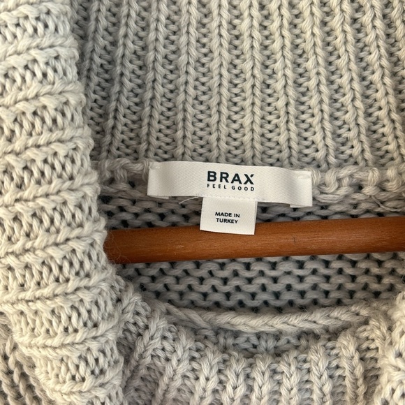 NWT BRAX Men EU 54 US M Brian Wool Blend Knit Turtleneck Sweater in Cookie Gray - Picture 3 of 7